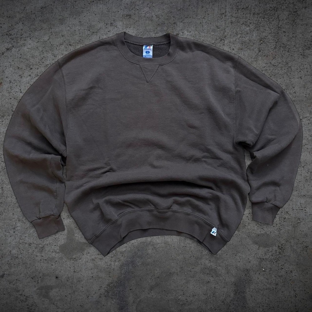 Vintage 2000's Brown Russell Athletic Crewneck Sweater Size Large Y2K Grunge